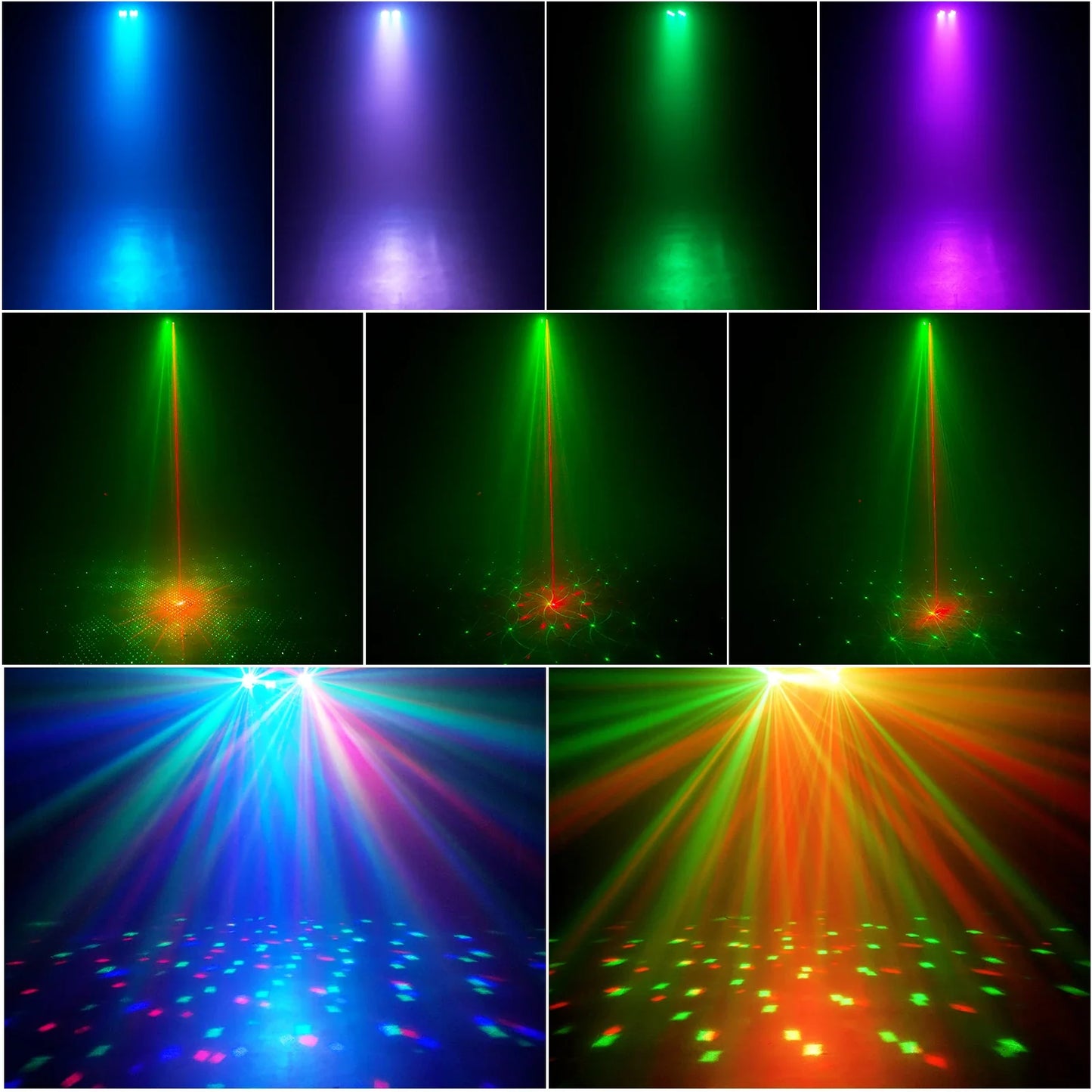 U'King Mini 5-in-1 Stage Effect Light - Sound Activated DJ Party Strobe & Magic Ball with Remote