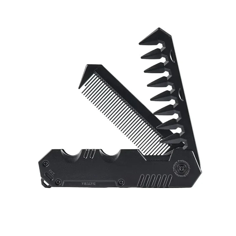 Portable Pocket Hair Comb for Men - Folding Wide Tooth Beard Styling Comb for Hair Care, Grooming & Barber Use
