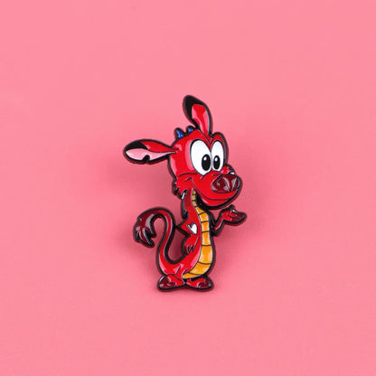 Red Dragon Enamel Pin - Cartoon Brooch Lapel Badge for Coats, Bags & Gifts