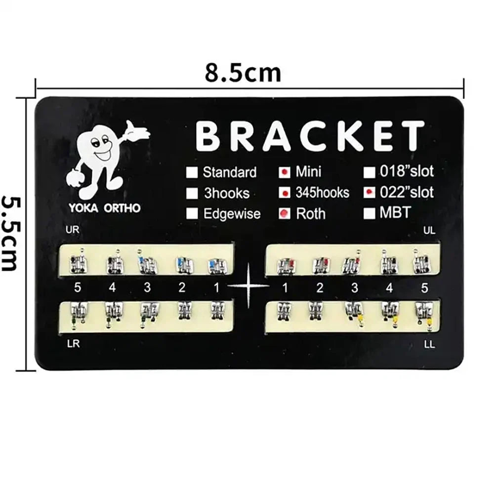 PIORPOY 20PCS Orthodontic Brackets - Mini Roth/MBT 022 Dental Braces Hooks & Treatment Materials
