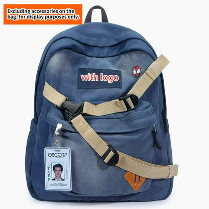 Spider-Man Denim Backpack – Andrew Garfield Travel Bookbag for Kids, Boys, Laptop & Birthday Gift