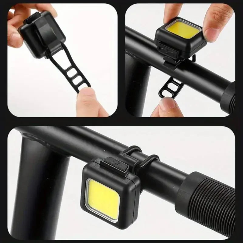 Mini Mountain Bike Front Light – Multifunctional Strong LED Bicycle Flashlight with Backpack Buckle for Outdoor Cycling Safety