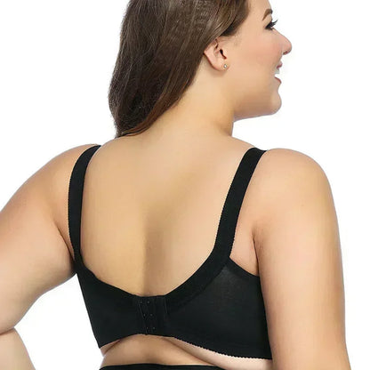 Women's Lace Minimizer Bra - Plus Size Unlined Full Coverage Wireless Bra with Adjustable Straps