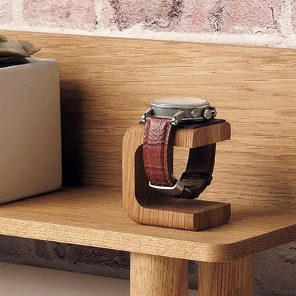 Wooden Watch Holder Stand - Solid Wood Jewelry Organizer Display for Watches Bracelets & Rings