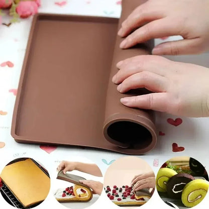 Non-Stick Silicone Baking Mat - Reusable Macaron, Swiss Roll & Pastry Baking Sheet
