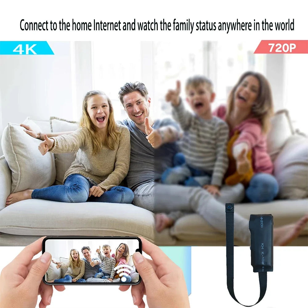 4K HD Mini WiFi Camera - Remote Viewing Motion Detection DIY Home Monitoring Camera