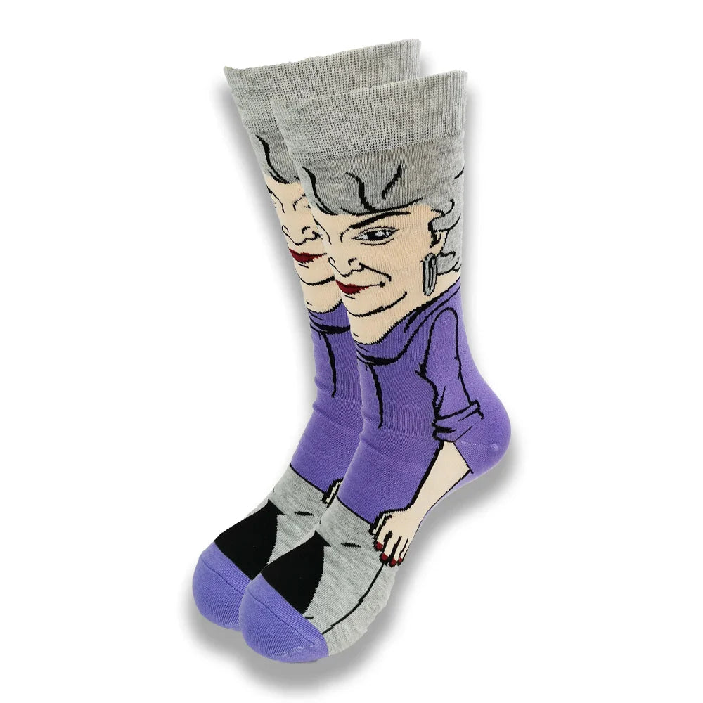 Men's Cartoon Character Crew Socks - Fun Novelty Cotton Casual Socks