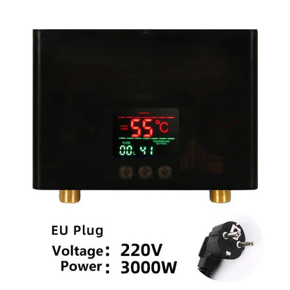 110V/220V Instant Water Heater 3000W/5500W | Wall-Mounted Electric Shower Heater for Bathroom & Kitchen Hot Water