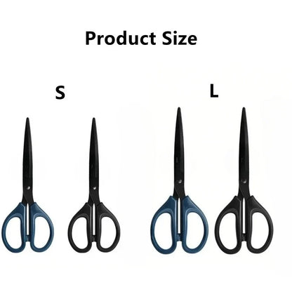 Professional 180mm Office Scissors - Heavy Duty Black Blade Stainless Steel Cutting Tool for Paper, Craft & Workspace Use