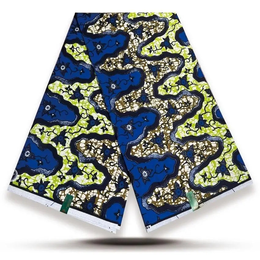 Original African Wax Print Fabric - 6 Yards Soft 100% Cotton Nigerian Ankara Pagne Batik Material