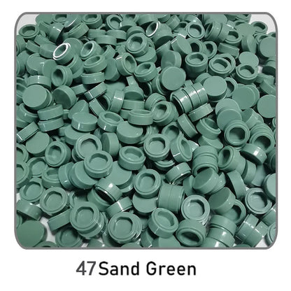 1000Pcs 1x1 Round Building Blocks Set - 52 Color DIY Creative Educational Bricks Compatible with 98138 Toy Kits for Kids