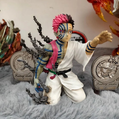 13cm Demon Slayer Akaza Hakuji Anime Figure – PVC Action Doll Collectible Desktop Ornament Toy