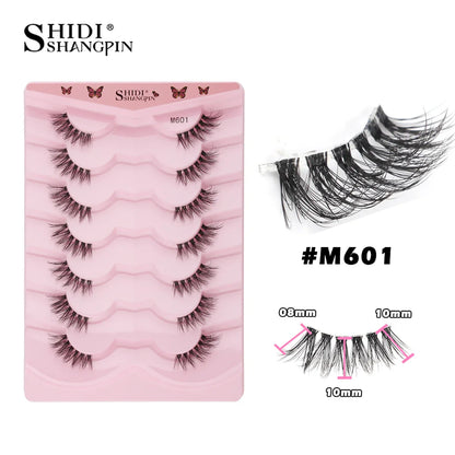 SHIDISHANGPIN 3D Half Cat Eye Lashes – Natural Winged Fox Faux Mink Eyelashes for Makeup