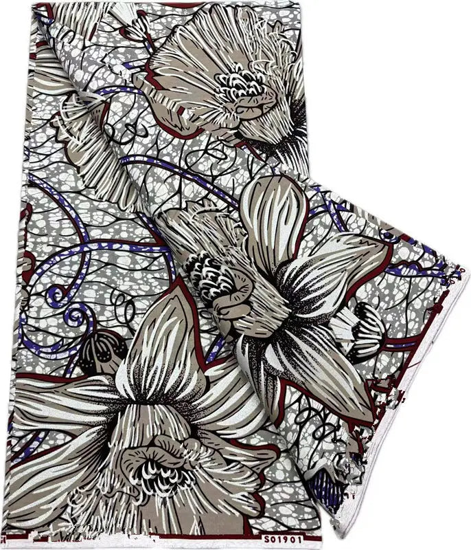 African Real Wax Print Fabric - 6 Yards 100% Cotton Ghana Ankara Loincloth Material