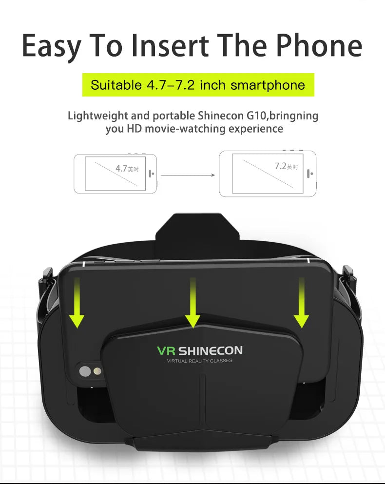 VR Glasses Virtual Reality Headset – 3D Lenses Smart Goggles for Smartphones, Mobile Game Accessory