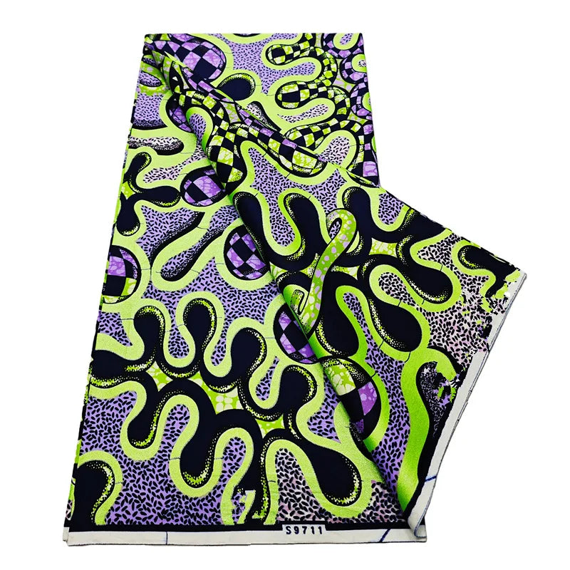 African Real Wax Print Fabric - 6 Yards 100% Cotton Ghana Ankara Loincloth Material