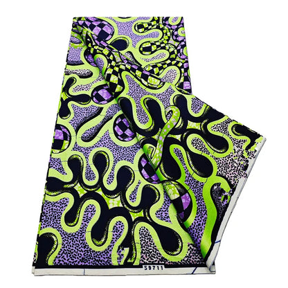 African Real Wax Print Fabric - 6 Yards 100% Cotton Ghana Ankara Loincloth Material