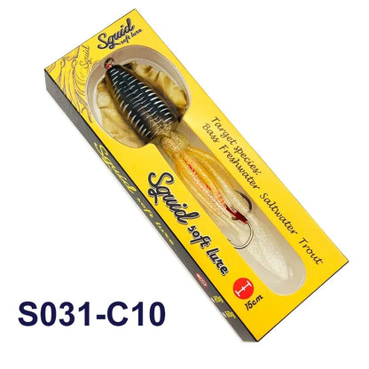 TEASER Silicone Fishing Lure - Luminous Octopus Squid Soft Bait Wobbler Jig for Sea Fishing