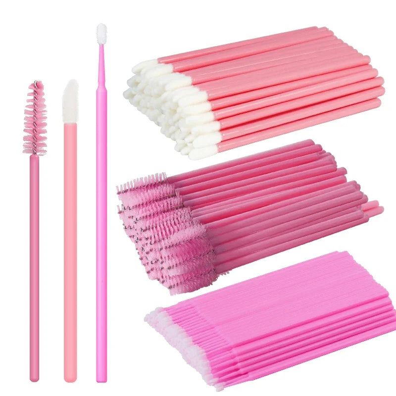 ANNAFRIS 50PCS Disposable Eyelash Brushes - Soft Crystal Lash Extension & Eyebrow Makeup Mascara Wands