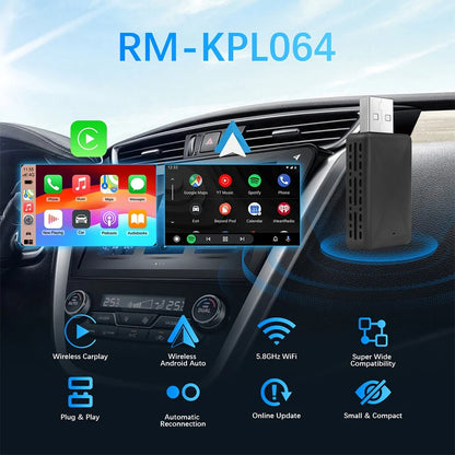 NEW 2 in 1 Wireless CarPlay and Android Auto Adapter – Smart USB Dongle Mini Box with Fast WiFi Connect