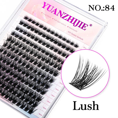 DIY 144 Cluster Lashes – Natural C/D Curl Individual Mink Eyelashes, Free Shipping, Home Makeup Supplies
