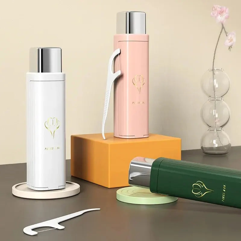 Compact Dental Floss Storage Box: Portable, Automatic Pop-up Design - Carry-on Convenience, Easy-to-Use!