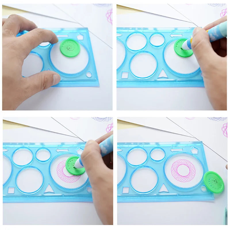 Geometry Spirograph Drawing Stencils Set: Creative Kids Educational Toy for Art Crafts - Variety of Flowers Ruler, Painting Template for Hours of Fun