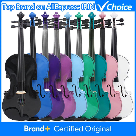 IRIN Acoustic Violin V-10 - Solid Wood Fiddle String Instrument Set with Case, Bow & Accessories for Beginners and Students