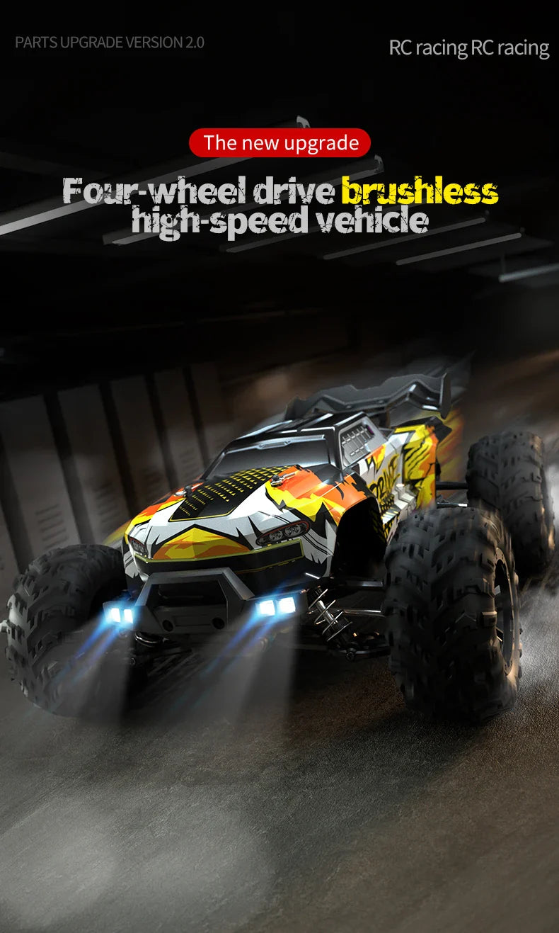 ZWN 1:16 4WD RC Monster Truck – 70KM/H High-Speed Drift Remote Control Car with LED for Kids, vs Wltoys 144001