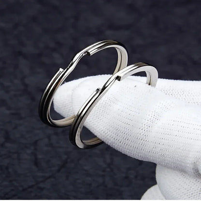 10/30PCS Stainless Steel Key Rings - Polished Silver Round Split Rings for DIY Jewelry Making & Keychain Crafts 25-35mm