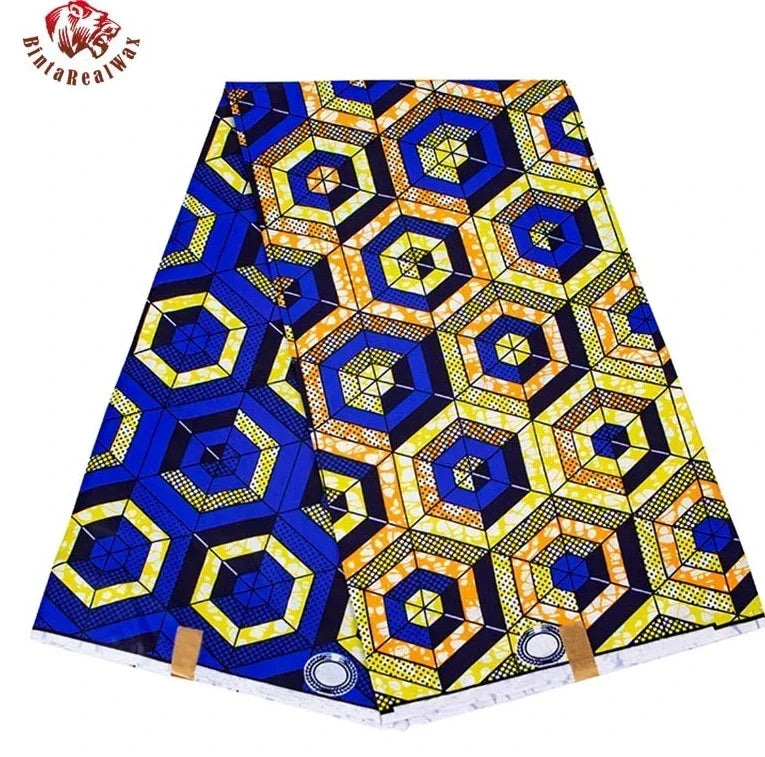Bintarealwax Ankara Fabric - Wholesale Polyester Sewing Material for Women's Party Dresses FP6390