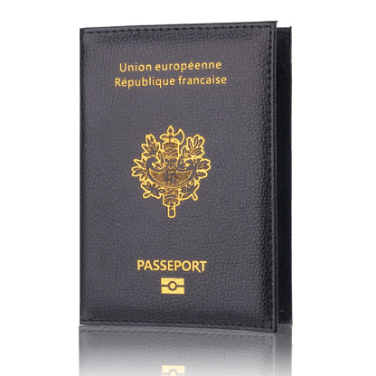 France Travel Passport Holder Case: Leather Fashion French Passport Cover Wallet for Men and Women