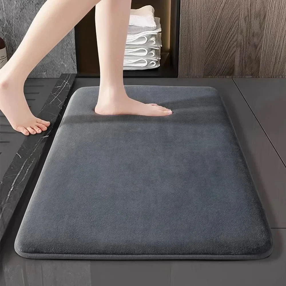 Super Absorbent Memory Foam Bath Mat - Non-Slip Bathroom Rug for Bathtub, Shower, and Toilet