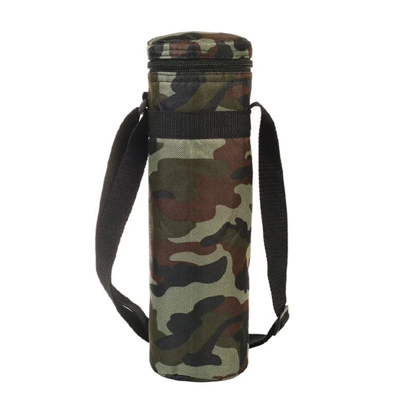 Portable Insulated Water Bottle Bag - Oxford Cloth Cooler Carrier for Camping & Outdoor Activities 1.5L
