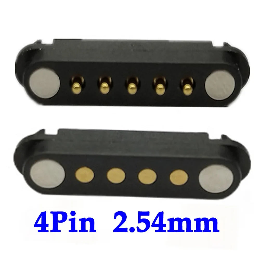 2A DC Magnetic Pogo Pin Connector - 2-5 Pin Spring Loaded Male Female Power Socket with 2.5/2.8mm Pitch