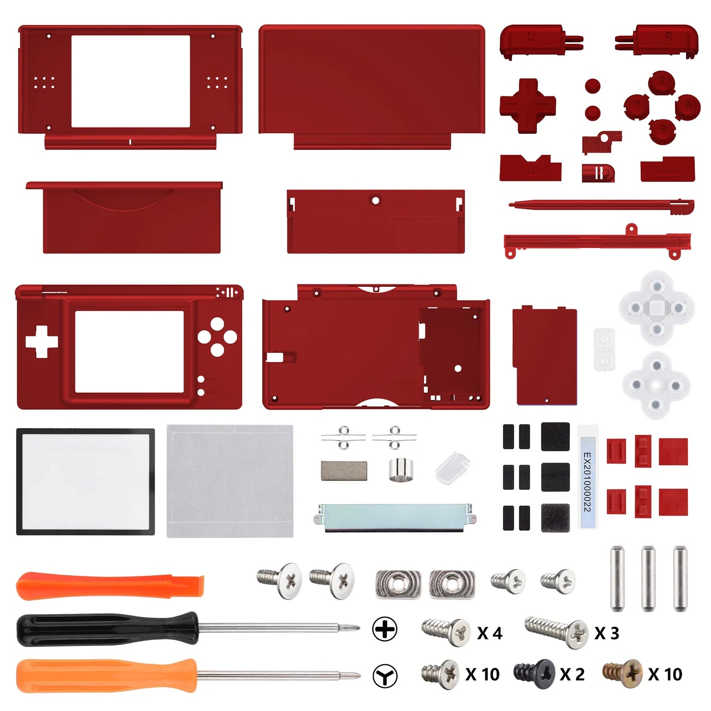 eXtremeRate Replacement Full Housing Shell for Nintendo DS Lite – Case Cover with Buttons & Screen Lens for NDSL