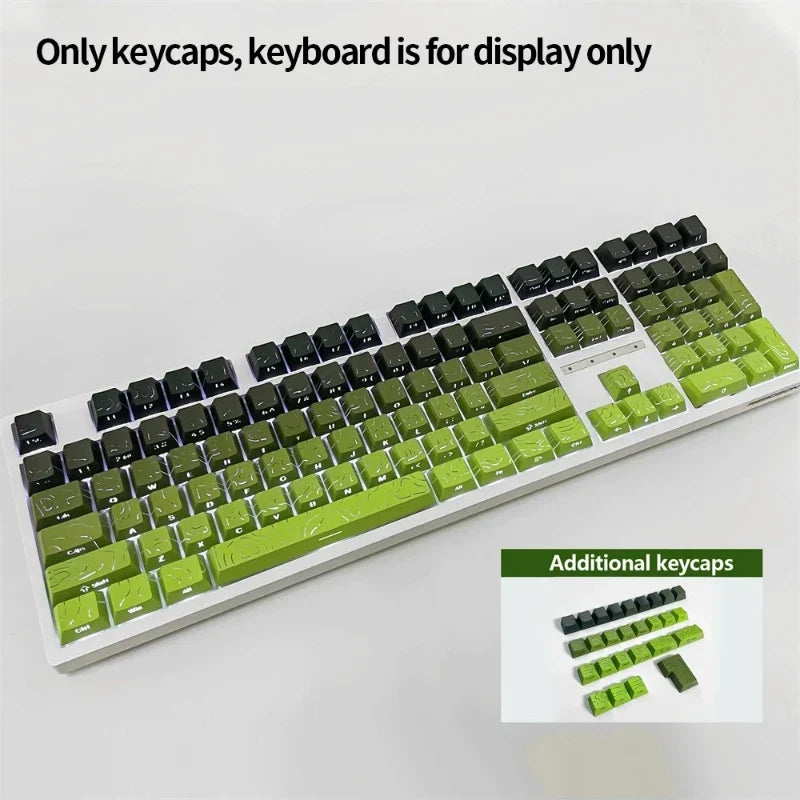 Topographic Keycaps 4.0 Version - 98 Key PBT Cherry Profile Shine Through Side Print Backlit Mechanical Keyboard Caps