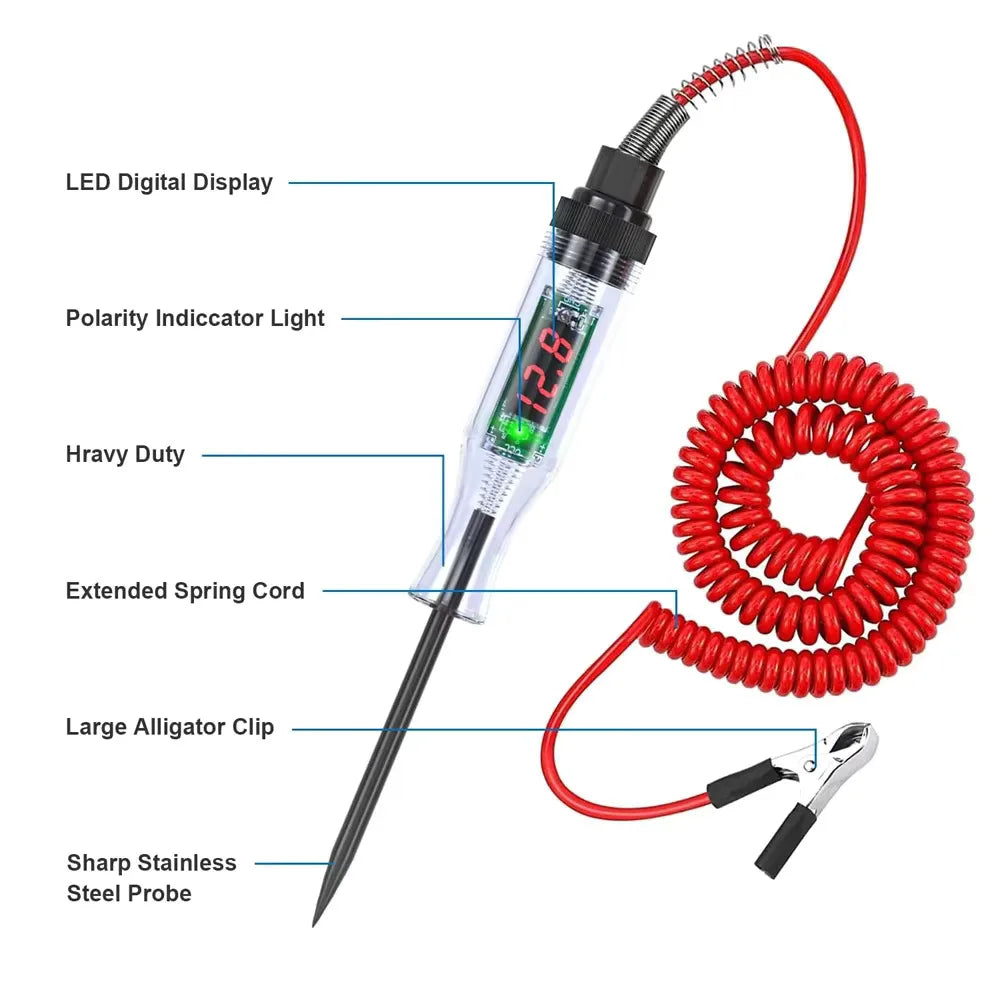 Car Voltage Circuit Tester - 6V-24V Automotive Diagnostic Probe Test Pen