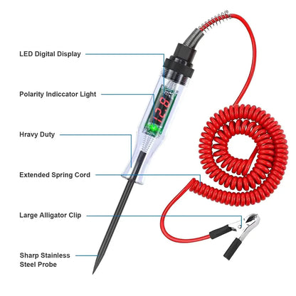 Car Voltage Circuit Tester - 6V-24V Automotive Diagnostic Probe Test Pen