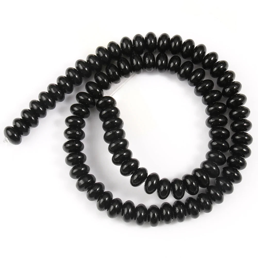 Natural Stone Rondelle Beads - 5x8mm Tourmaline, Citrine & Quartz Loose Beads for DIY Bracelets