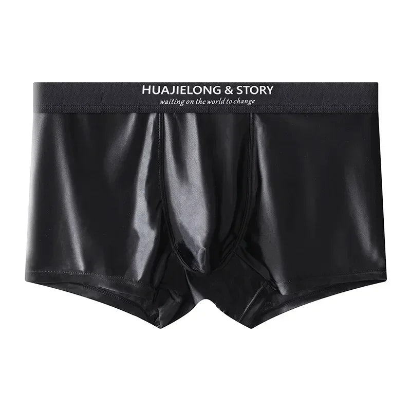 Men’s Ice Silk Boxer Shorts – Breathable Satin-Like Mesh Summer Underwear, Skin-Friendly Comfort Fit (1–3 Pack)
