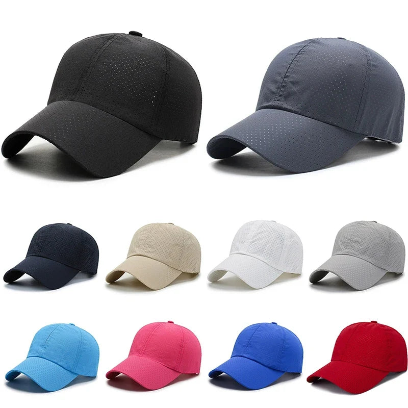 Quick Dry Mesh Sports Cap - Breathable Sun Hat for Running, Golf, Tennis, Jogging & Outdoor Activities
