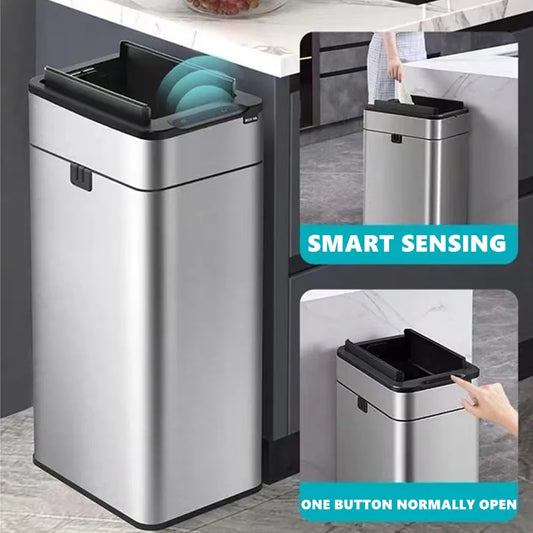 Smart Automatic Trash Can - Stainless Steel Sensor Garbage Bin 20L Large Capacity Kitchen Wastebasket