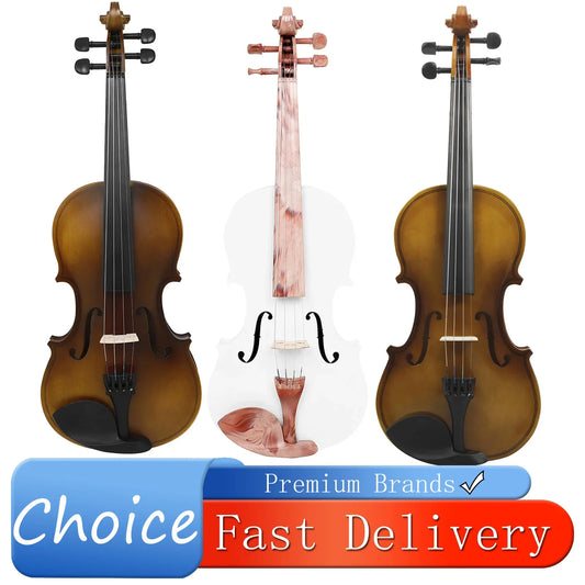 Astonvilla 4/4 Retro Violin - Professional Acoustic Fiddle with Solid Wood Design, Case and Bow