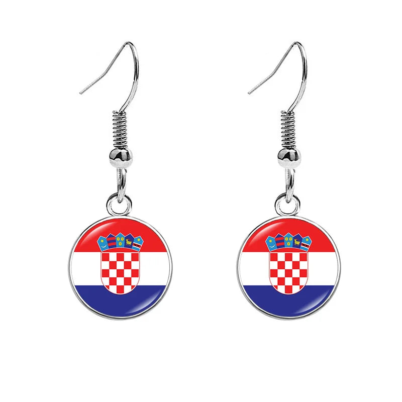 South & North America Flag Earrings - Patriotic Country Pride Drop Dangle Jewelry Gifts for Women