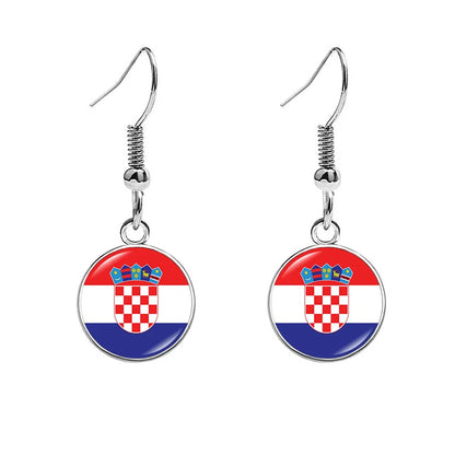 South & North America Flag Earrings - Patriotic Country Pride Drop Dangle Jewelry Gifts for Women