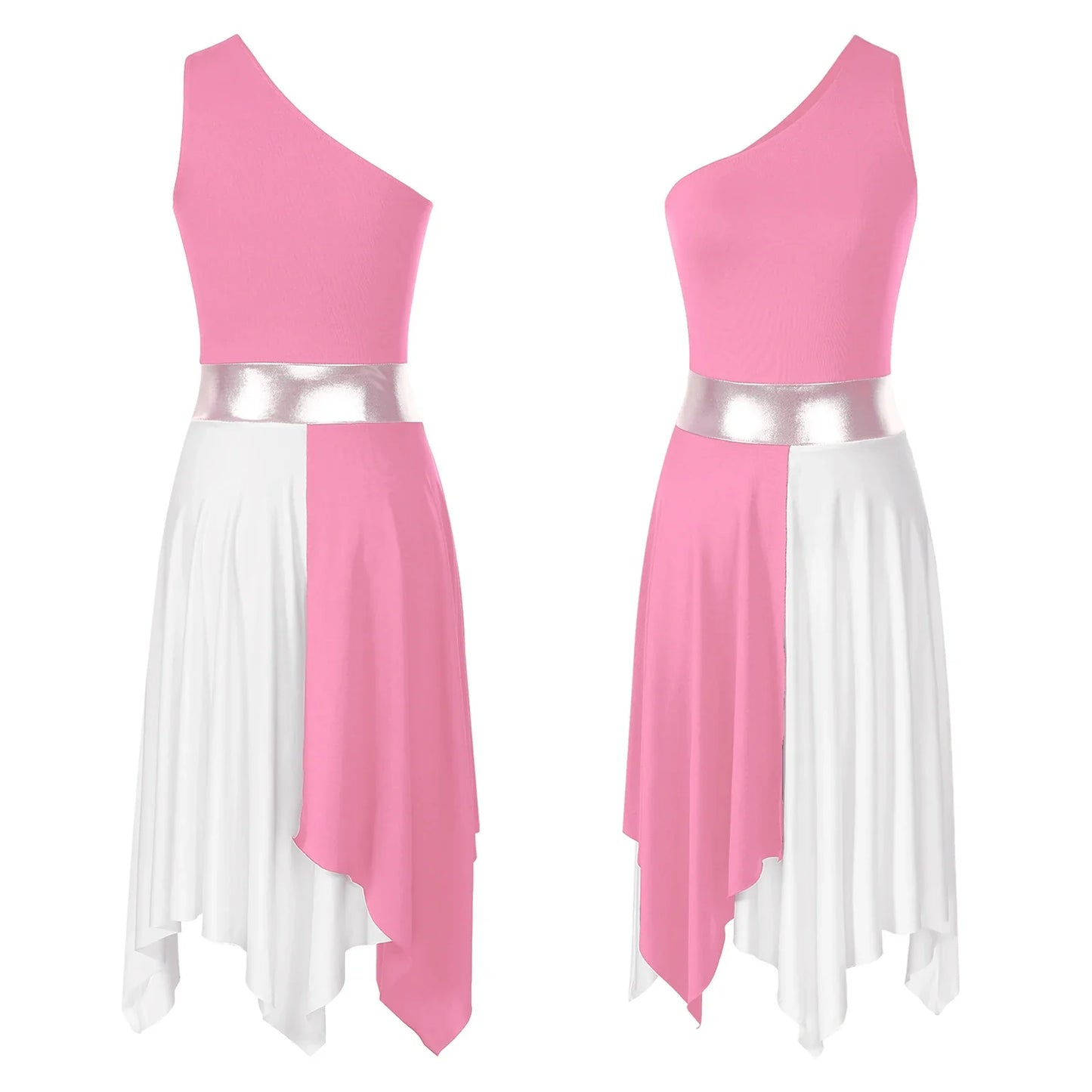 Women’s Liturgical Praise Dance Dress - Irregular Hem Modern Ballet Costume for Choir & Worship Performances