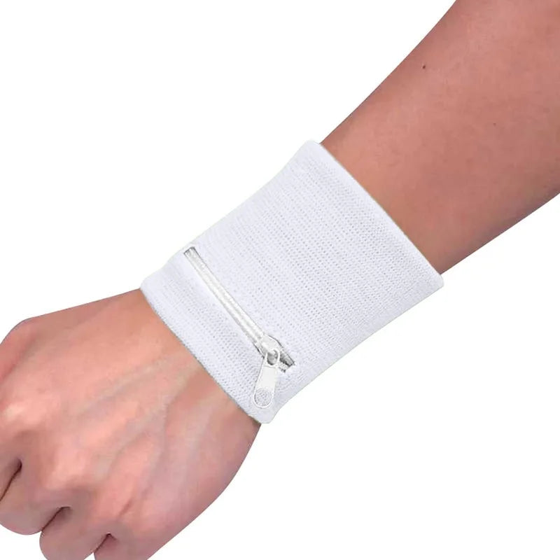 Zippered Wrist Purse Bag - Running, Travel, and Bike Safe Sports Bag for Gym and Wallet Storage - Wrist Support Included (1 Pcs)