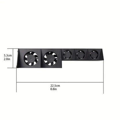 PS4 USB Cooling Fan — External 5-Fan Turbo Cooler with Temperature Control for PlayStation 4