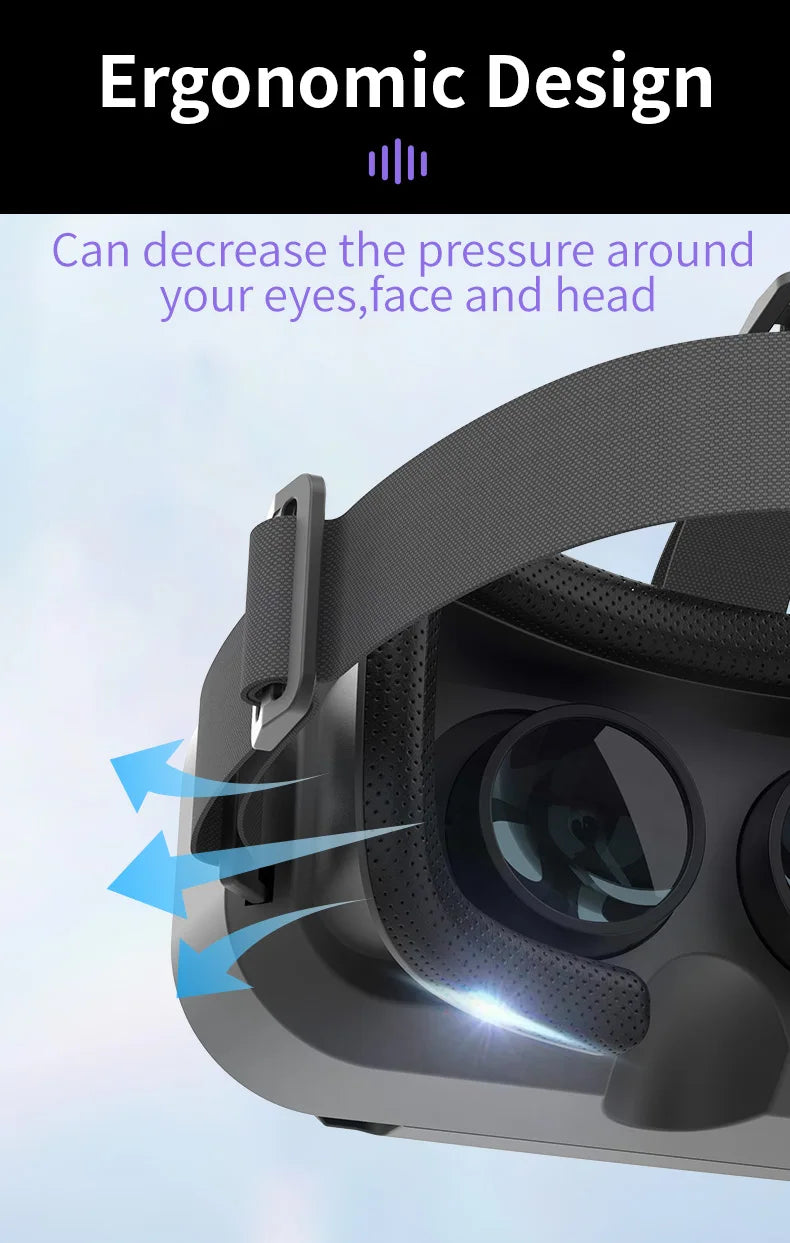 VR Glasses Virtual Reality Headset – 3D Lenses Smart Goggles for Smartphones, Mobile Game Accessory